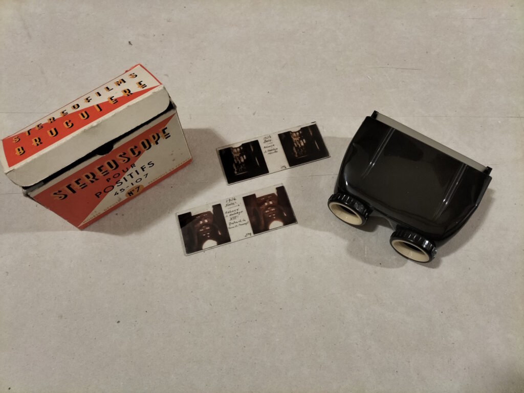plaques de verre stéréoscopique et visionneuse